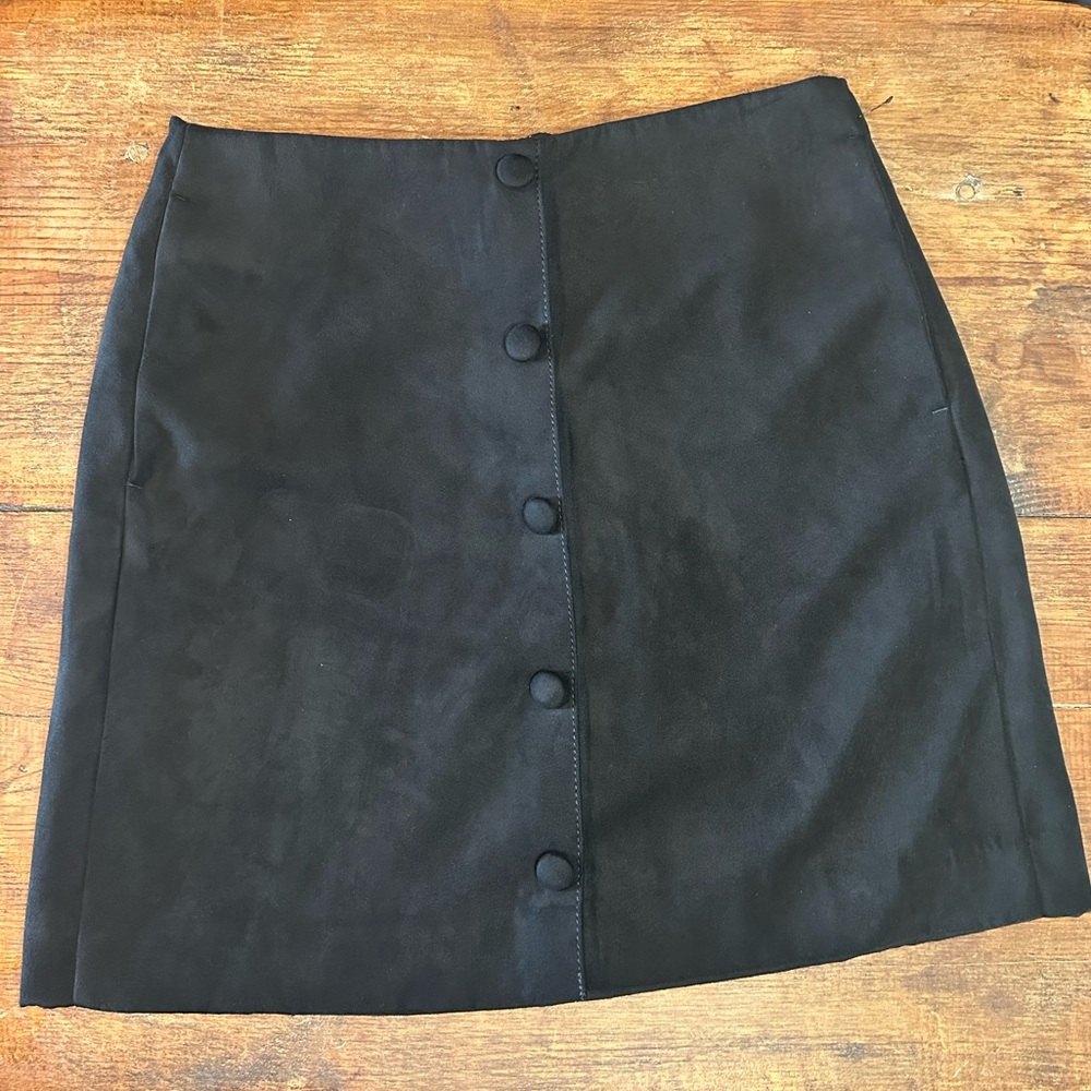 J.Crew Faux-Suede Button-Front A-Line Skirt NWT